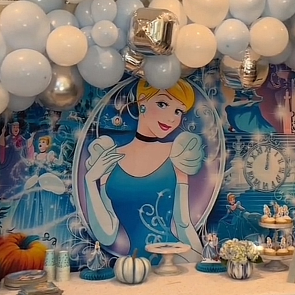 💓CINDERELLA FAIRY GODMOTHER DISNEY PRINCESSS BIRTHDAY PARTY BACKDROP💓